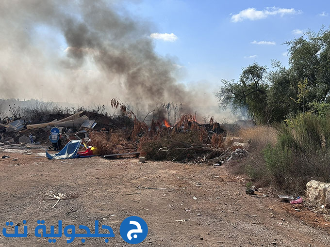 حريق في وادي قانا في جلجولية 